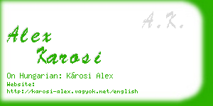 alex karosi business card