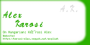alex karosi business card